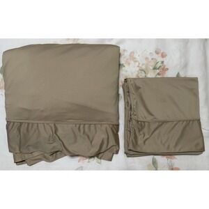 SHEEX Spandex/Poly Tan King/ Cal King FLAT Sheet & 1 Pillowcase- NOT A SET Flaws